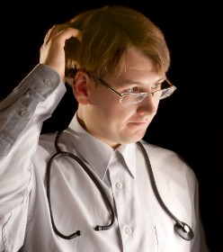 Puzzled doctor